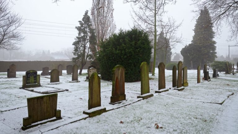 Begraafplaats in de sneeuw