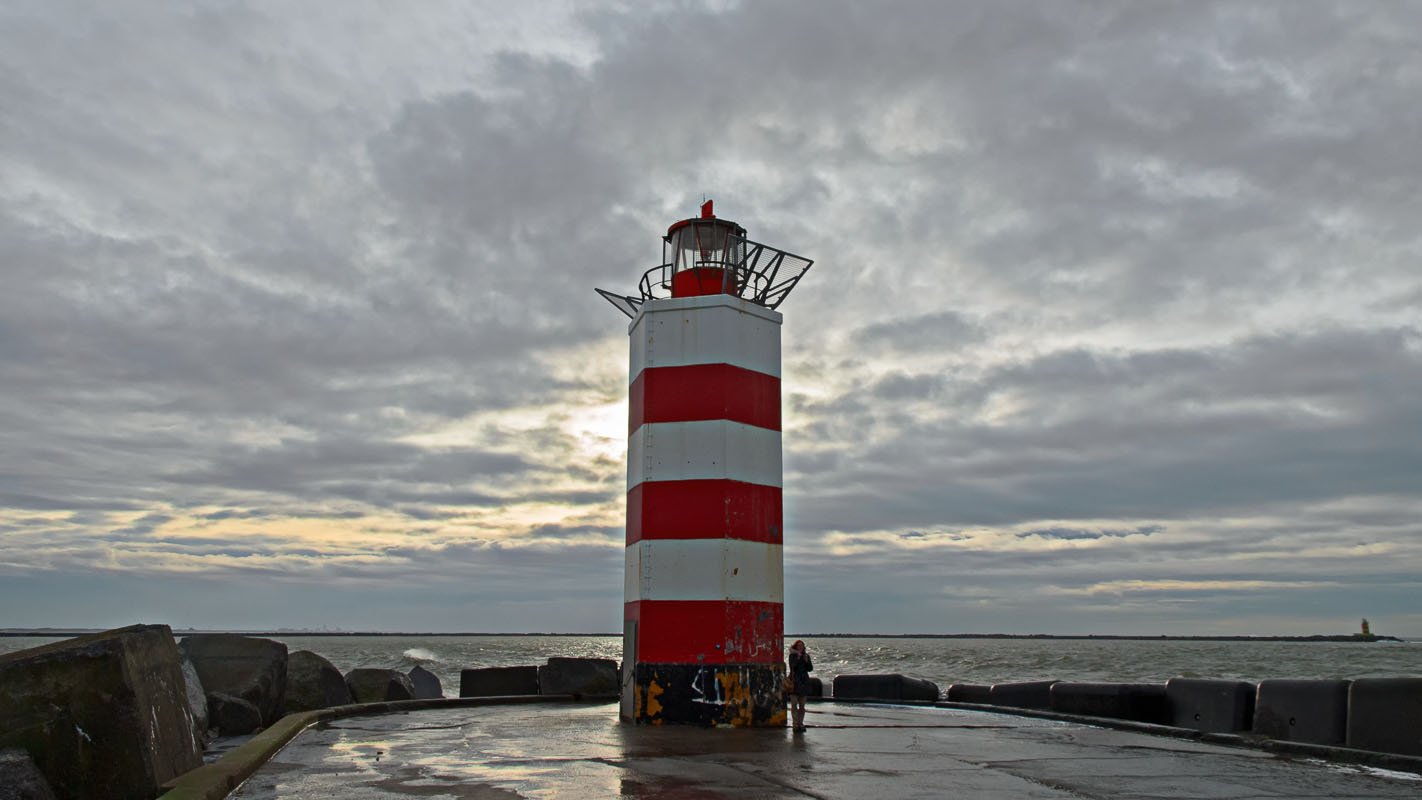 De vuurtoren van de noordpier van IJmuiden