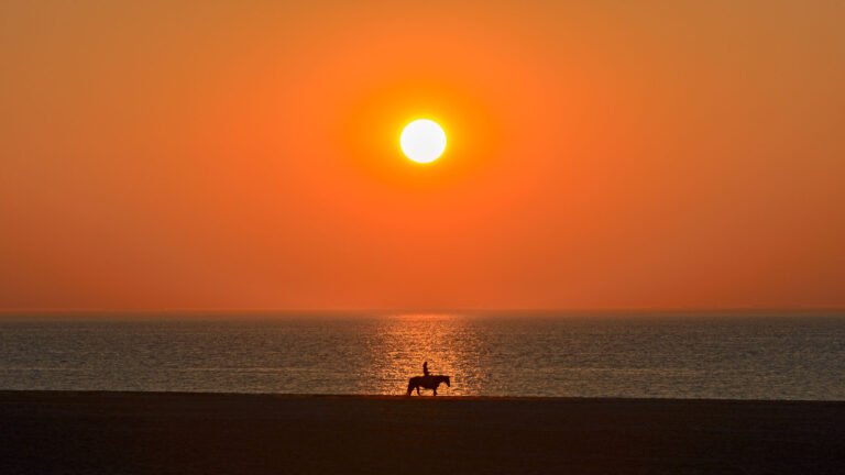 Zonsondergang op het strand van Renesse